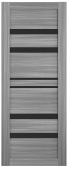 ДП Техно18  ДО - 60 Шале серый (лакобель черное) (ПВХ)