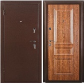 Дверь Прима-2066/980/L Антик медный металл/мдф Дуб коньяк (под заказ)