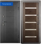 Дверь Стайл-2066/880/L (левая) Черный муар металл/мдф Венге